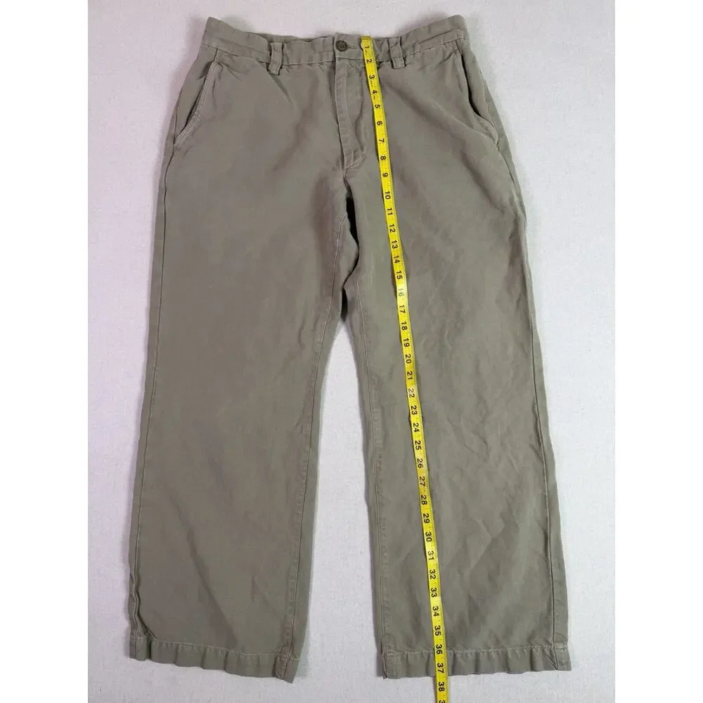 Banana Republic Linen Cotton Straight Leg Khaki Chino Pants Men's 34x30 Safari